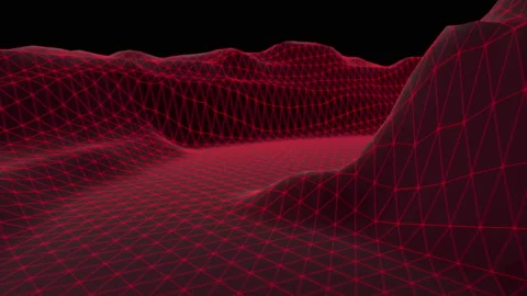 Abstract geometric background with moving digital landscape or waves. Stock Footage 112325356