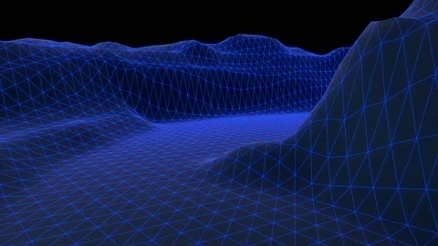 Abstract geometric background with moving digital landscape or waves. Stock Footage 112325507