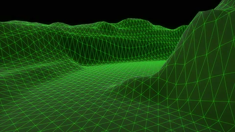 Abstract geometric background with moving digital landscape or waves. Stock Footage 112325566