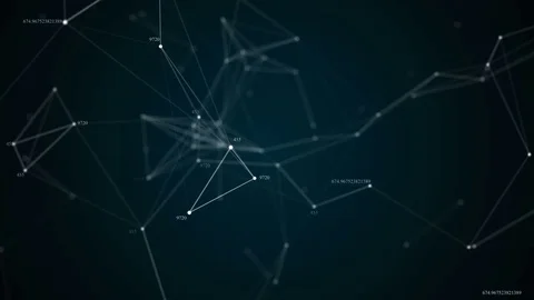 Abstract geometric background with moving lines, dots and triangles. Plexus Stock-Footage 76268944