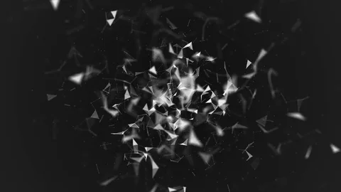 Abstract geometric background with moving lines, dots and triangles. Plexus Video stock 76298373