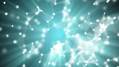 Abstract Geometric Background With Moving Lines, Dots And Triangles. Plexus Video stock 81668869