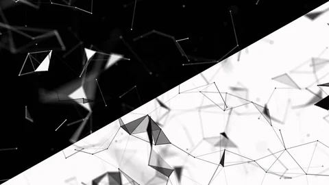 Abstract geometric background with moving lines, dots and triangles. Plexus Stock Footage 82155193