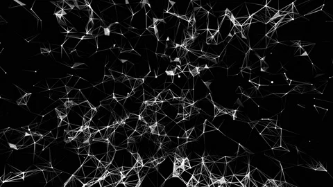 Abstract geometric background with moving lines, dots and triangles. Cyberspace Video stock 114219223