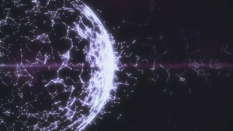 Abstract geometric background with moving lines, dots and triangles forming a 스톡 동영상 124122322