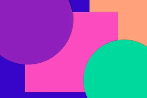 Abstract geometric background from multi-colored circles and rectangles. Stock Photos