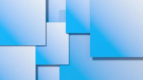 Abstract geometric background of multi-layered rectangles with soft gradients Stock Illustration