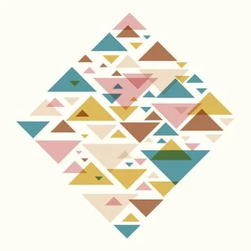 Abstract geometric background - multicolor pastel triangles mosaic pattern イラスト素材