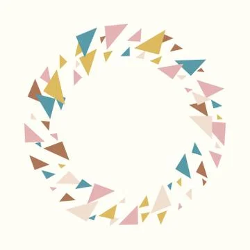 Abstract geometric background - multicolor pastel triangles mosaic pattern Stock Illustration