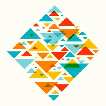 Abstract geometric background - multicolor triangles mosaic pattern 스톡 일러스트