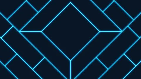 Abstract geometric background with neon blue lines in modern symmetrical pa.. Stock Illustration