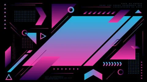 Abstract geometric background with neon pink and blue gradients futuristic .. Illustrazione stock
