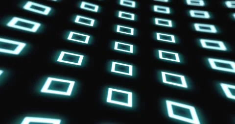Abstract geometric background with neon squares, futuristic pattern Stock Footage 243884905