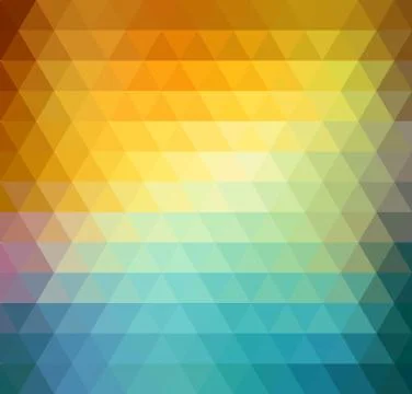 Abstract geometric background with orange, blue and yellow triangles. Summer Illustrazione stock