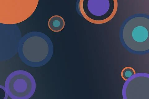 Abstract geometric background with overlapping circles in purple, orange, a.. Stock Illustration