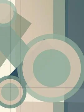 Abstract geometric background with overlapping circles and triangles in sof.. Stock Illustration