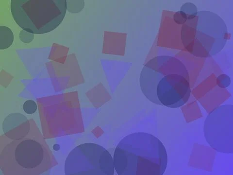 Abstract Geometric Background with Overlapping Colorful Shapes on Purple an.. 스톡 일러스트