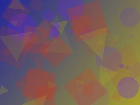Abstract Geometric Background with Overlapping Colorful Shapes on Gradient .. 스톡 일러스트