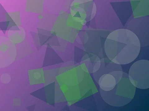 Abstract Geometric Background with Overlapping Colorful Squares Circles and.. Stock Illustration