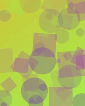 Abstract geometric background with overlapping colorful circles and squares.. Stock Illustration