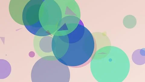 Abstract geometric background with overlapping colorful transparent circles.. Stock Illustration