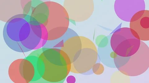 Abstract geometric background with overlapping colorful circles and triangl.. Stock Illustration