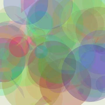 Abstract geometric background with overlapping colorful transparent circles.. 库存插图