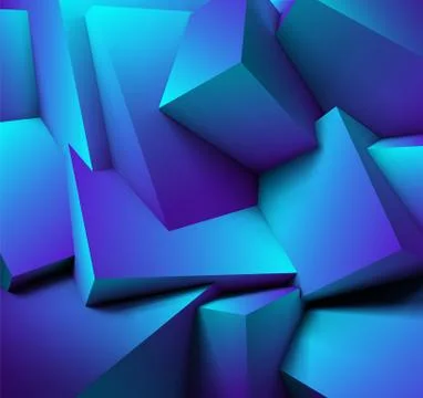 Abstract geometric background with overlapping cubes Stock Illustration
