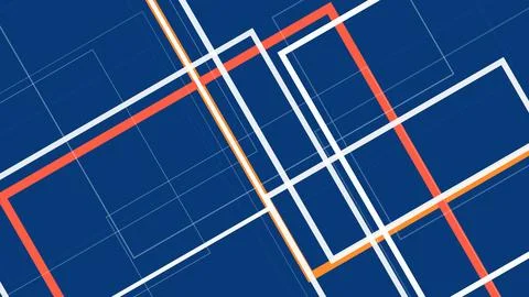 Abstract geometric background of overlapping field lines in deep blue, bold.. Stock Illustration