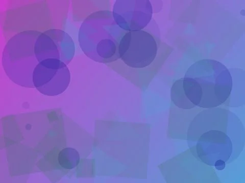 Abstract Geometric Background with Overlapping Purple and Blue Circles and .. Stock Illustration