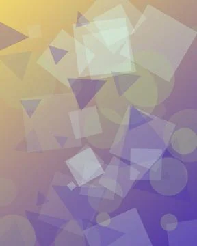 Abstract geometric background with overlapping purple and gold shapes in ve.. Stock Illustration