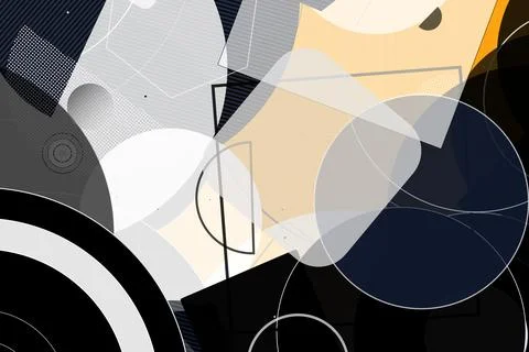 Abstract Geometric Background with Overlapping Shapes and Textures 库存插图
