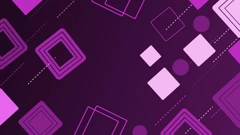Abstract geometric background with overlapping squares and circles animation Vídeo Stock 334962910