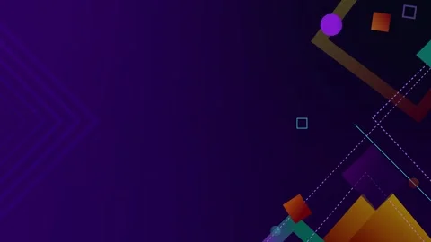 Abstract geometric background overlapping squares lines and circles animation Vidéo 335113766