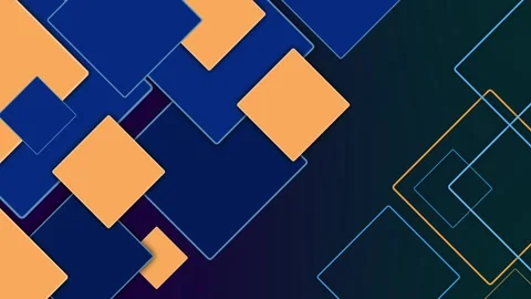 Abstract geometric background with overlapping squares on a dark gradient a.. Vidéo 335543764