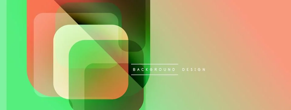 Abstract geometric background. Overlapping squares create modern, vibrant visual Illustrazione stock
