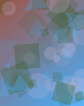 Abstract Geometric Background with Overlapping Transparent Squares Circles .. 스톡 일러스트