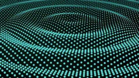 Abstract geometric background. Particles. Waves. 3D render. Stock Photos