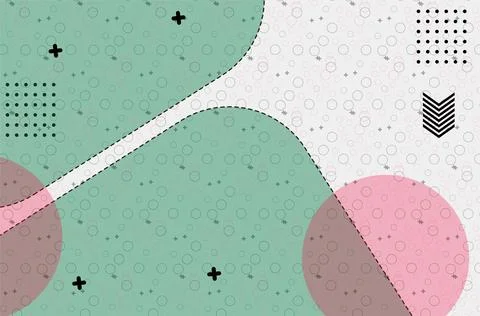 Abstract Geometric Background With Pastel Circles, Dotted Texture and Moder.. Stock Illustration