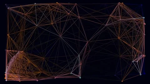 Abstract geometric background pattern connecting illuminated dots, glowing .. Stock Footage 342092549