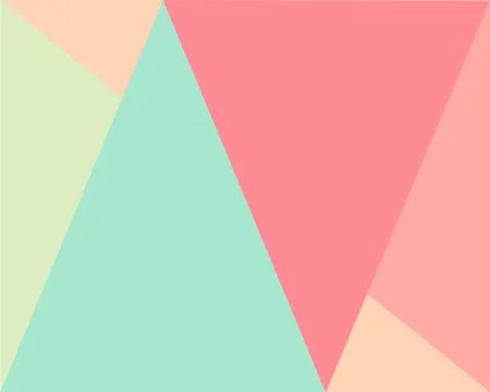 Abstract geometric background, pattern light green, beige, green, pink triangle 库存插图
