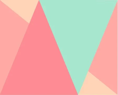 Abstract geometric background, pattern pink beige green triangle shapes. 스톡 일러스트