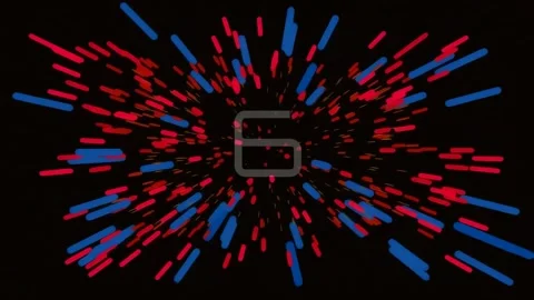 Abstract geometric background pattern of vibrant red and blue light beams Stock Footage 342203875