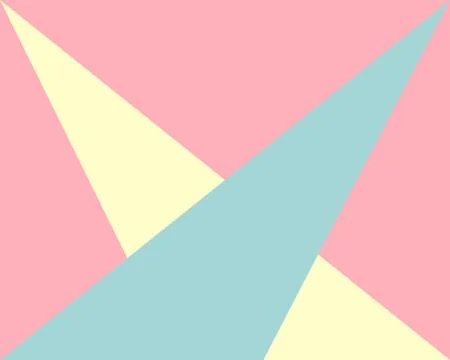 Abstract geometric background, pattern yellow blue pink triangles shape. Stock Illustration