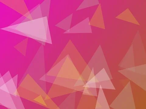 Abstract Geometric Background with Pink and Orange Translucent Triangles in.. Stock Illustration