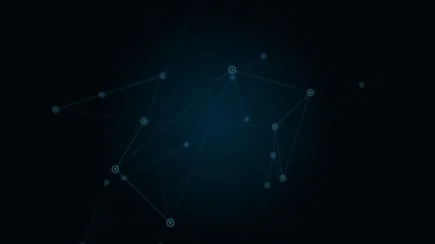 Abstract geometric background with plexus. Neon blue signboard. HUD Element. Video stock 79088717