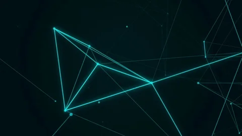 Abstract geometric background with plexus. Neon signboard. HUD Element Stock Footage 79268457