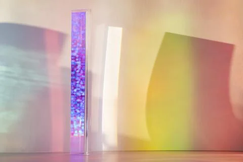 Abstract geometric background with prism and bokeh Stock Photos