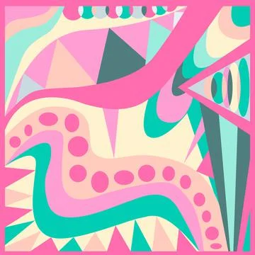 Abstract geometric background. Pucci style Stock Illustration