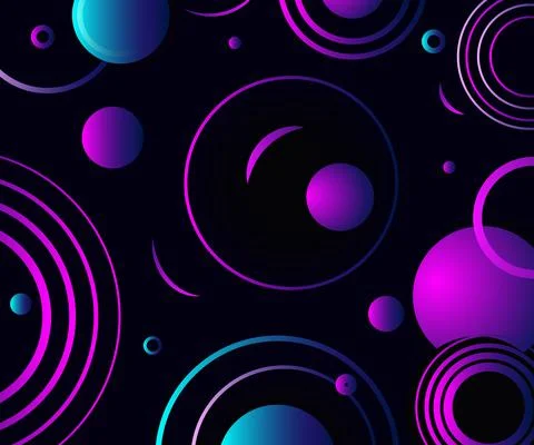 Abstract geometric background purple circles cosmic space neon gradient graph 스톡 일러스트